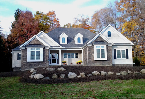 Front of a classic ranch home