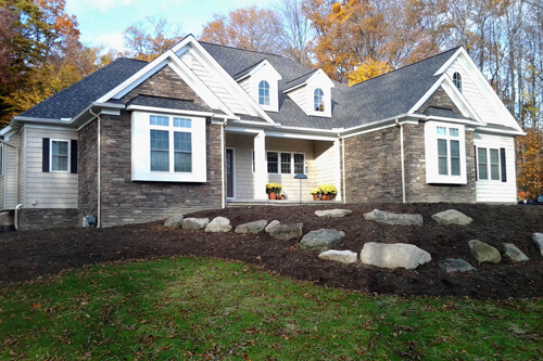 Front of a classic ranch home