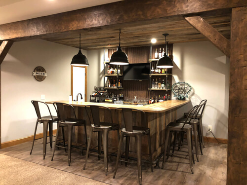 Basement bar area