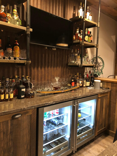 Basement bar back