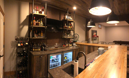 Basement bar back