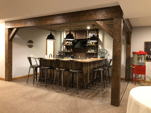 Basement bar area