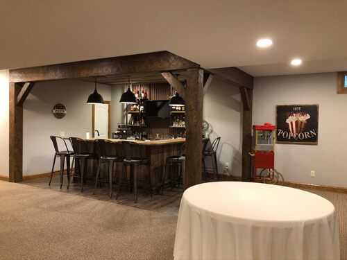 Basement bar area