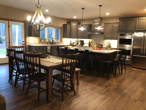 Kitchen and dining area