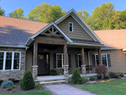 Front porch of a modern craftsman home